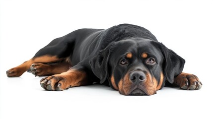 Fototapeta premium Relaxed Rottweiler