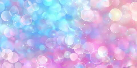 A soft, dreamy background with pastel bokeh lights in shades of pink, blue, and purple, creating a magical and ethereal atmosphere. Ideal for design, invitations, or festive decor.