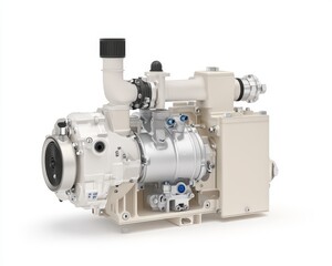 Fototapeta premium The steel turbocharger on a white background is isolated in high resolution