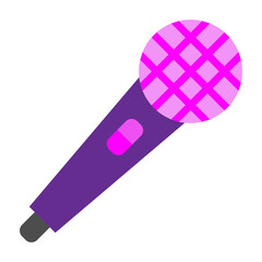 Emcee Microphone Vector Flat Icon Design