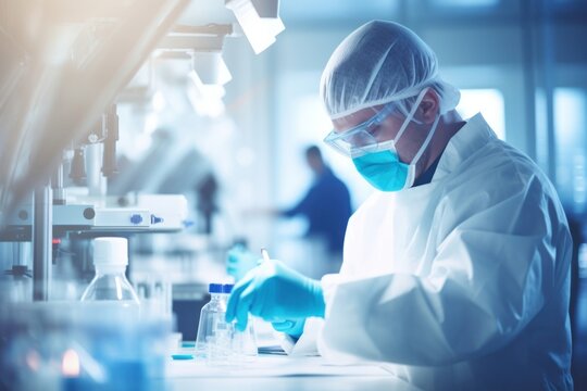 Covid19 laboratory scientist working.