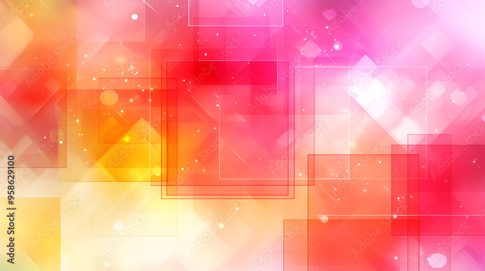 Wall mural vibrant abstract background with geometric shapes and soft colors creating a warm, artistic atmosphe
