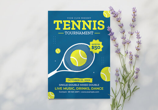 Tennis Sport Tournament Event Flyer Template
