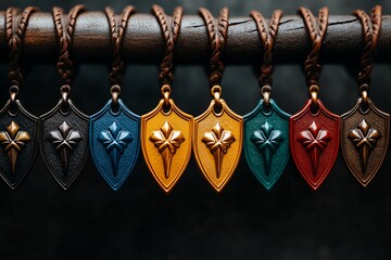 Heraldic colors, red, gold, blue symbolize bravery, wealth, and loyalty