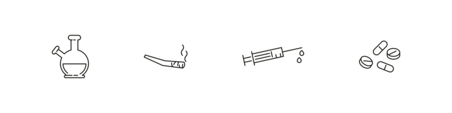 Drug narco icon.
Drugs outline icons.
