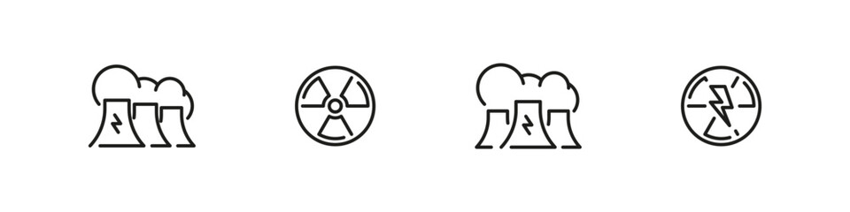 Atomic energy icon. 
Nuclear power symbol.