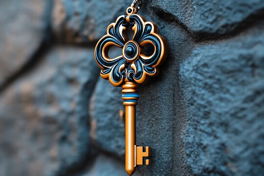 Heraldic key, symbol of authority, guardian of secrets unlocks knowledge and power
