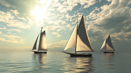 Fototapeta premium Tranquil Sailing on Serene Waters
