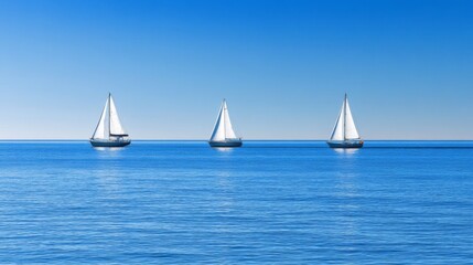 Fototapeta premium Tranquil Sailing on Blue Waters