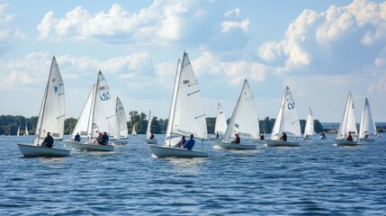 Fototapeta premium Sailboats Racing on a Lake