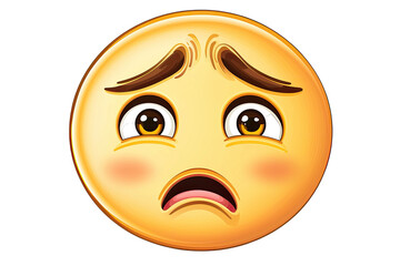 Fototapeta premium A sad emoji expressing disappointment and sorrow with big, teary eyes and a frown. Perfect for conveying negative emotions.