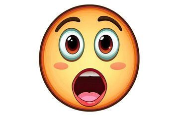Fototapeta premium A surprised emoji with wide eyes and an open mouth, conveying shock and amazement in a fun and expressive way.