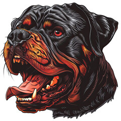 Obraz premium Beautiful Rottweiler Logo, Dog Design for Your Corporate and Business Graphic Resource or Creative Project, Ai Generative