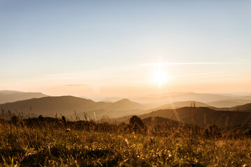 sunset in the mountains