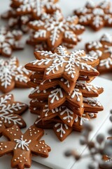 Gingerbread cookies with icing decoration