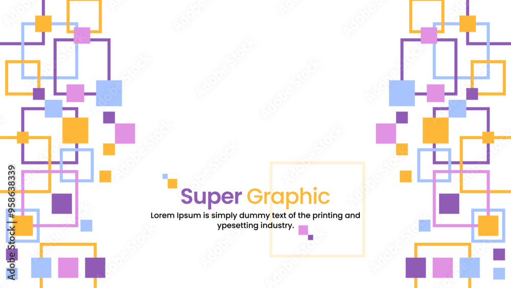 Sticker shape style super graphic template