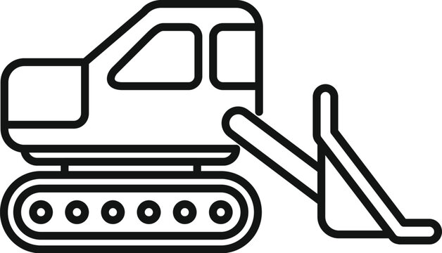 black outline excavator construction vehicle clip art preview