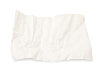 Piece of crumpled paper sheet isolated on white