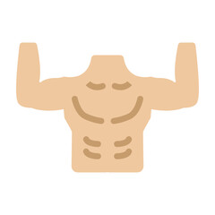 Upper Body Vector Flat Icon Design