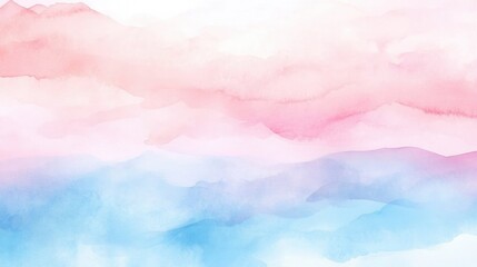 Fototapeta premium A watercolor painting of a pink and blue sky with a blue and pink line