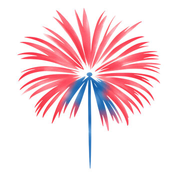 recommend clip art: Watercolor Red and Blue Fireworks Illustration