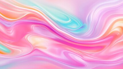 A colorful, flowing pink and blue wave
