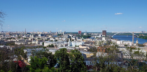 Obraz premium Podil district of Kyiv city view from above