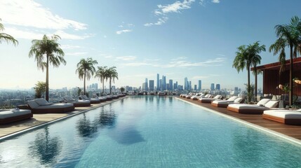 Rooftop Infinity Pool with City Skyline View