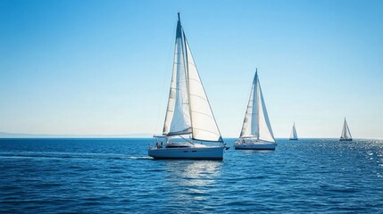 Fototapeta premium Serene Sailing on Calm Waters