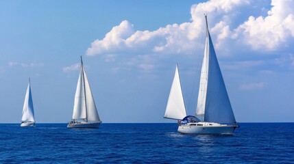 Fototapeta premium Sailing on a Tranquil Sea