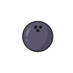 bowling ball in outline flat vector design.