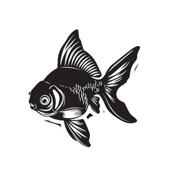 Fototapeta premium Goldfish in cartoon, doodle style . Image for t-shirt, web, mobile apps and ui. Isolated 2d vector illustration in logo, icon, sketch style, Eps 10, black and white. AI Generative