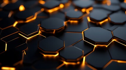 Obraz premium Minimalistic abstract 3D background with geometric hexagons, perfect for modern technology or business concepts.