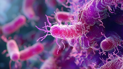 A highly detailed and realistic close-up of this bacteria: **Listeria monocytogenes** - Causes listeriosis, a serious infection often linked to contaminated food.