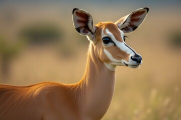 Obraz premium Close-up portrait of a Gazelle in the wild. Wild Life.