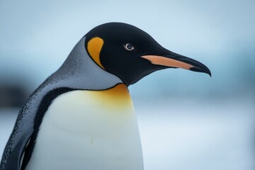 Fototapeta premium Close-up Portrait of a King Penguin in Antarctica. Wild Life.