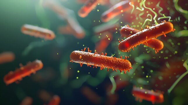 A highly detailed and realistic close-up of this bacteria: **Proteus mirabilis** - Associated with urinary tract infections and wound infections.