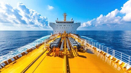 Maritime Logistics: Oil Tanker Ship Transporting Crude Oil for Commercial Trade