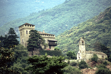 Fototapeta premium Castle of Montestrutto at Settimo Vittone, Turin, Italy