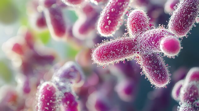 A highly detailed and realistic close-up of this bacteria: **Mycoplasma pneumoniae** - Causes atypical pneumonia, often with a gradual onset.