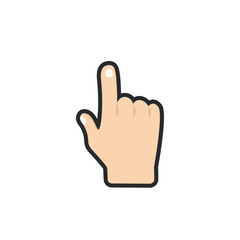 hand pointer in outline flat vector design.