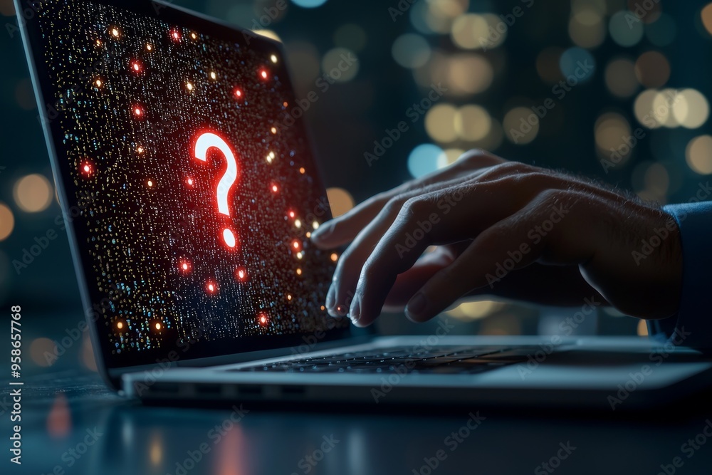 Poster Virus, Virus, Spyware, Malware or Malicious software, Ransomware, Data breach, Cybersecurity and Cybercrime warning alert. Laptop user with virtual warning sign for cyber attack.