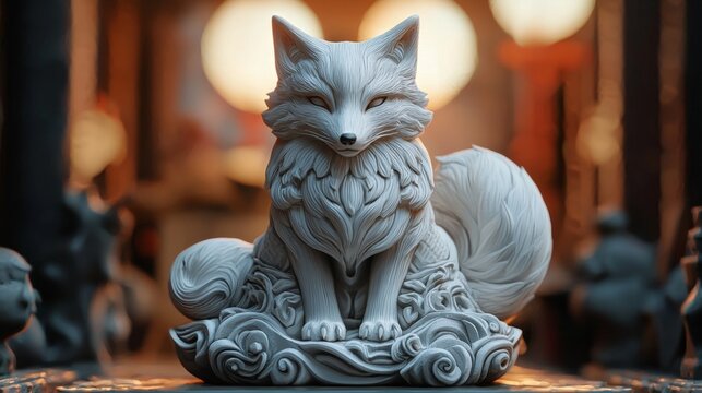 White Fox Statue.