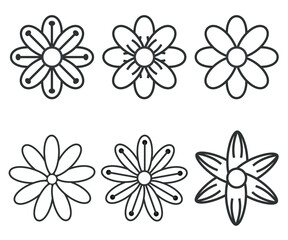 set of flowers Ornamental Flower Design,