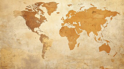 A faded world map on a textured background