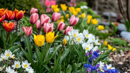 Obraz premium Vibrant Spring Flower Garden