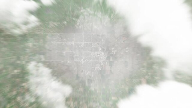Earth zoom in from space to Lawton, Oklahoma, USA. Followed by zoom out through clouds and atmosphere into space. Satellite view. Travel intro. Images from NASA