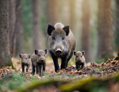 Dziki locha i warchlaki