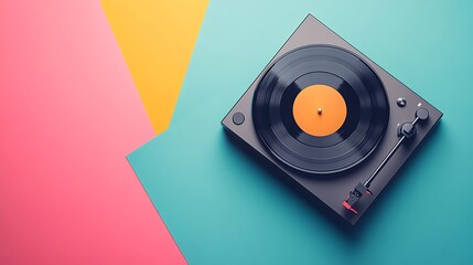 Obraz premium Turntable on a Colorful Background