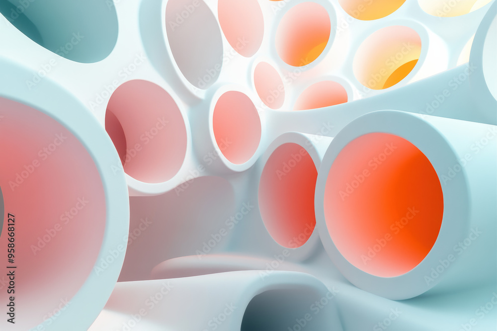 Poster abstract geometric background with colorful circular shapes creating a vibrant and dynamic pattern i